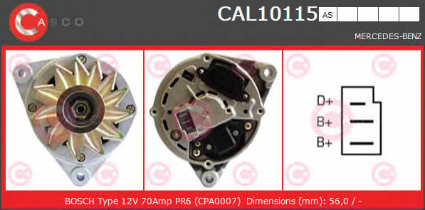 Casco CAL10115AS Alternator CAL10115AS: Buy near me at 2407.PL in Poland at an Affordable price!
