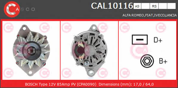 Casco CAL10116AS Alternator CAL10116AS: Dobra cena w Polsce na 2407.PL - Kup Teraz!