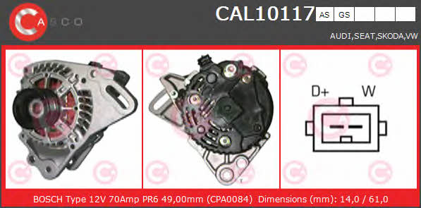 Casco CAL10117AS Alternator CAL10117AS: Buy near me in Poland at 2407.PL - Good price!