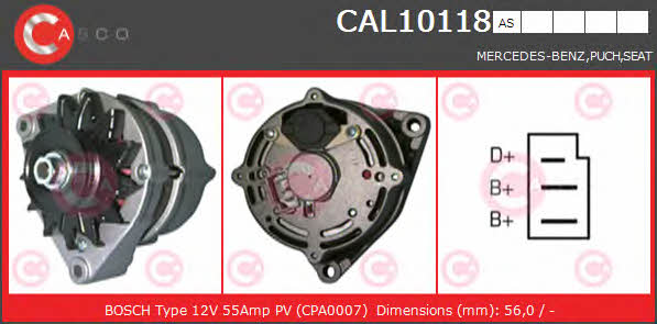 Casco CAL10118AS Alternator CAL10118AS: Buy near me in Poland at 2407.PL - Good price!