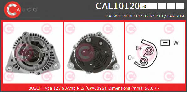 Casco CAL10120AS Alternator CAL10120AS: Buy near me in Poland at 2407.PL - Good price!