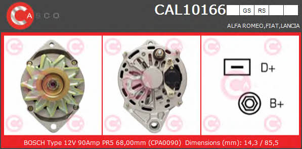 Casco CAL10166RS Alternator CAL10166RS: Buy near me in Poland at 2407.PL - Good price!
