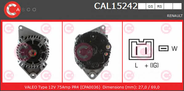 Casco CAL15242GS Alternator CAL15242GS: Buy near me in Poland at 2407.PL - Good price!
