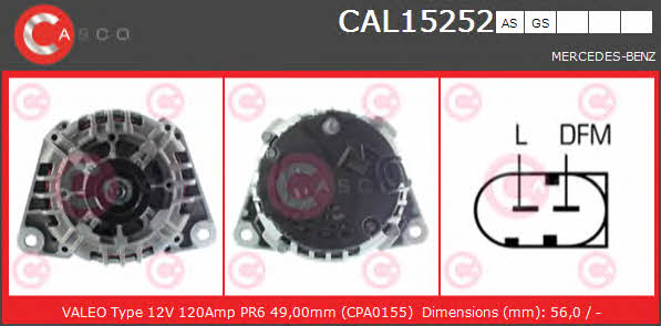 Casco CAL15252GS Alternator CAL15252GS: Buy near me in Poland at 2407.PL - Good price!