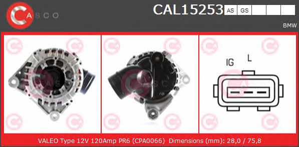 Casco CAL15253AS Alternator CAL15253AS: Buy near me in Poland at 2407.PL - Good price!