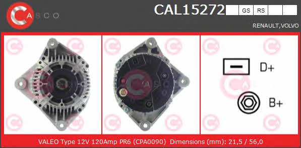 Casco CAL15272GS Alternator CAL15272GS: Buy near me in Poland at 2407.PL - Good price!