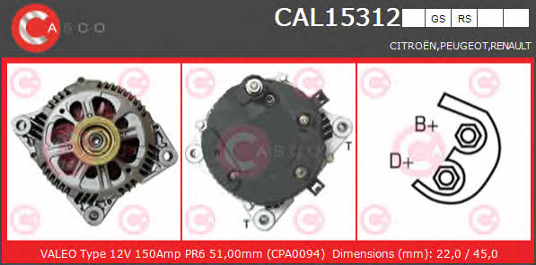 Casco CAL15312RS Alternator CAL15312RS: Buy near me at 2407.PL in Poland at an Affordable price!