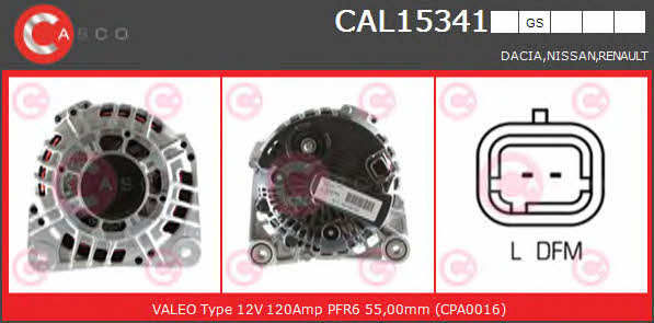 Casco CAL15341GS Alternator CAL15341GS: Buy near me in Poland at 2407.PL - Good price!