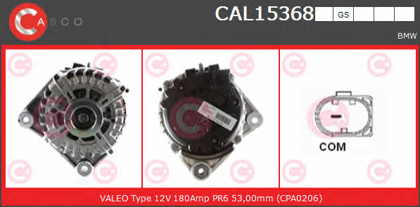 Casco CAL15368GS Alternator CAL15368GS: Buy near me in Poland at 2407.PL - Good price!