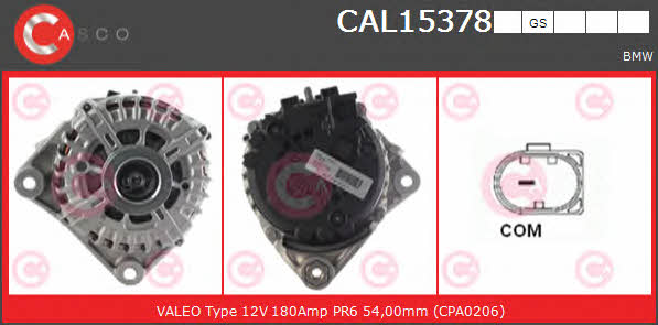Casco CAL15378GS Alternator CAL15378GS: Buy near me in Poland at 2407.PL - Good price!