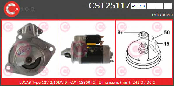 Casco CST25117AS Стартер CST25117AS: Отличная цена - Купить в Польше на 2407.PL!