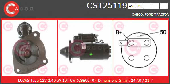 Casco CST25119AS Стартер CST25119AS: Отличная цена - Купить в Польше на 2407.PL!