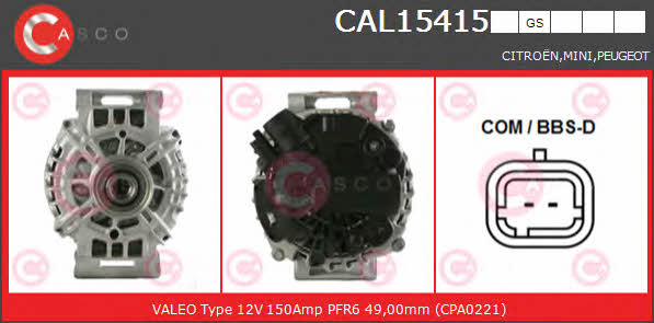 Casco CAL15415GS Alternator CAL15415GS: Dobra cena w Polsce na 2407.PL - Kup Teraz!
