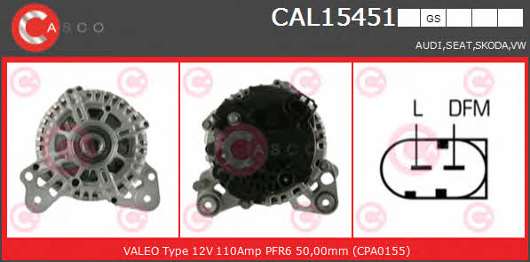 Casco CAL15451GS Alternator CAL15451GS: Buy near me in Poland at 2407.PL - Good price!