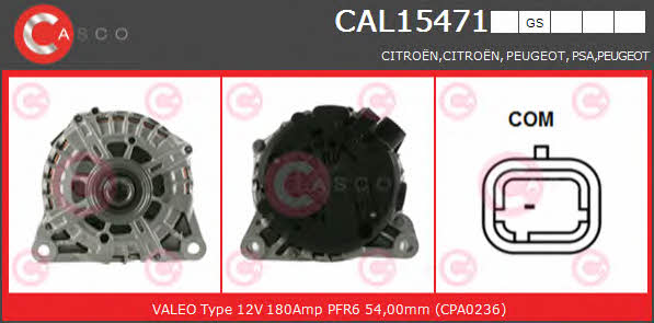 Casco CAL15471GS Alternator CAL15471GS: Buy near me in Poland at 2407.PL - Good price!