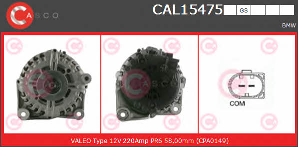 Casco CAL15475GS Alternator CAL15475GS: Buy near me in Poland at 2407.PL - Good price!