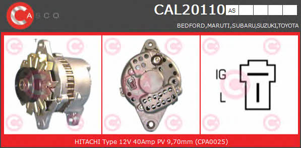 Casco CAL20110AS Alternator CAL20110AS: Buy near me at 2407.PL in Poland at an Affordable price!