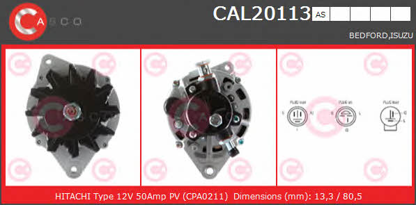 Casco CAL20113AS Alternator CAL20113AS: Buy near me in Poland at 2407.PL - Good price!