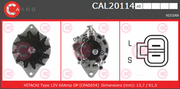 Casco CAL20114AS Alternator CAL20114AS: Buy near me in Poland at 2407.PL - Good price!