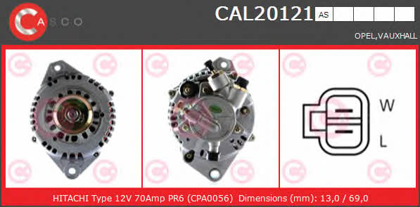 Casco CAL20121AS Alternator CAL20121AS: Dobra cena w Polsce na 2407.PL - Kup Teraz!