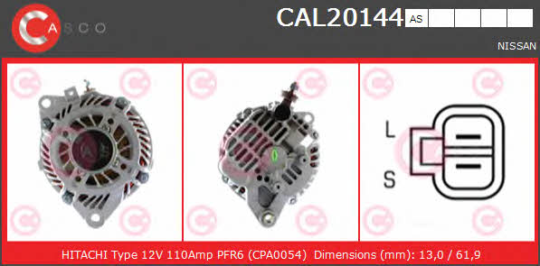 Casco CAL20144AS Генератор CAL20144AS: Отличная цена - Купить в Польше на 2407.PL!