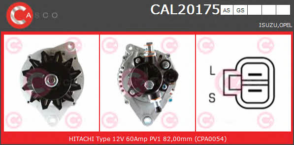 Casco CAL20175GS Alternator CAL20175GS: Buy near me in Poland at 2407.PL - Good price!