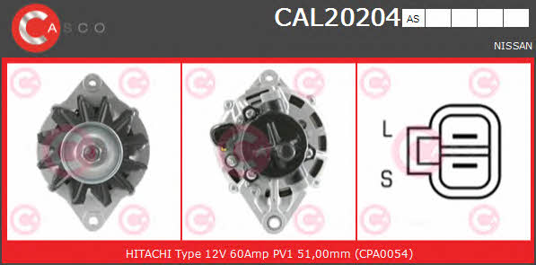 Casco CAL20204AS Alternator CAL20204AS: Buy near me in Poland at 2407.PL - Good price!
