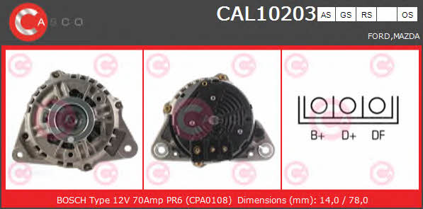 Casco CAL10203AS Alternator CAL10203AS: Buy near me in Poland at 2407.PL - Good price!