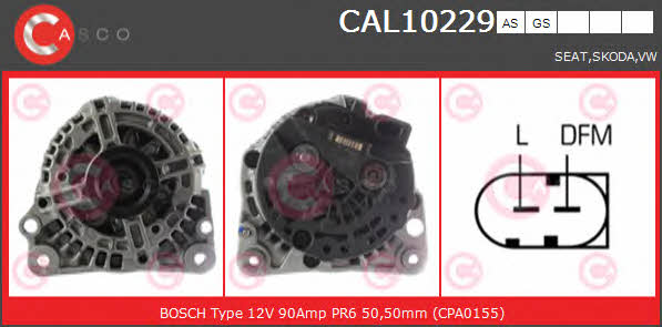 Casco CAL10229AS Alternator CAL10229AS: Buy near me in Poland at 2407.PL - Good price!