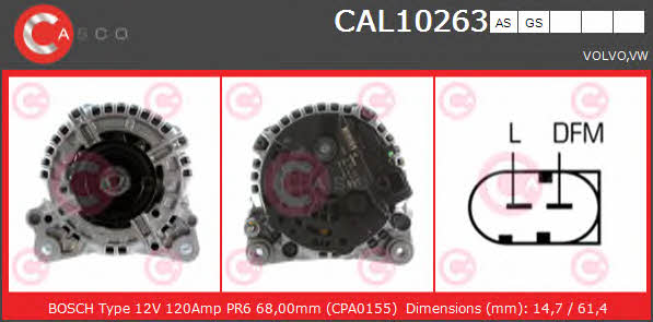 Casco CAL10263AS Alternator CAL10263AS: Buy near me in Poland at 2407.PL - Good price!