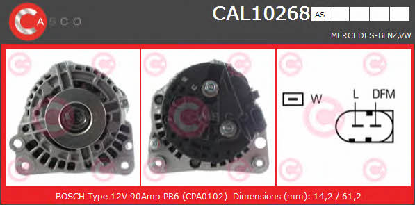 Casco CAL10268AS Alternator CAL10268AS: Buy near me in Poland at 2407.PL - Good price!