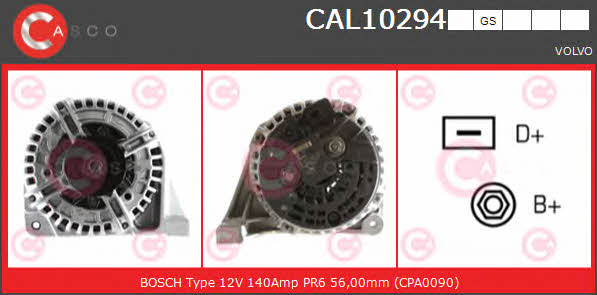 Casco CAL10294GS Alternator CAL10294GS: Buy near me in Poland at 2407.PL - Good price!