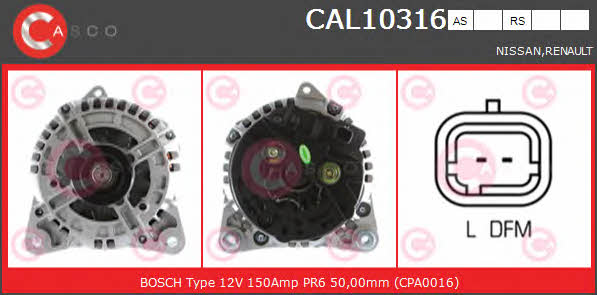 Casco CAL10316AS Alternator CAL10316AS: Buy near me in Poland at 2407.PL - Good price!