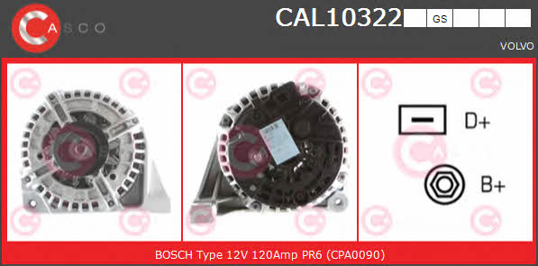 Casco CAL10322GS Alternator CAL10322GS: Buy near me at 2407.PL in Poland at an Affordable price!