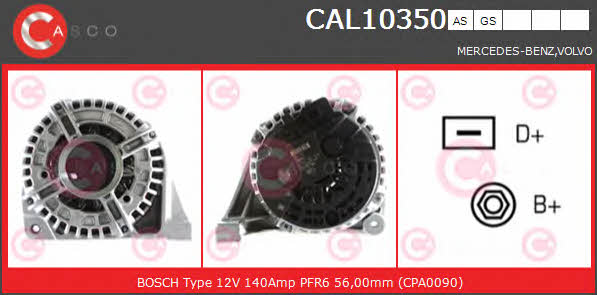 Casco CAL10350AS Alternator CAL10350AS: Buy near me in Poland at 2407.PL - Good price!