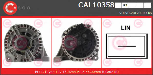 Casco CAL10358GS Alternator CAL10358GS: Buy near me in Poland at 2407.PL - Good price!