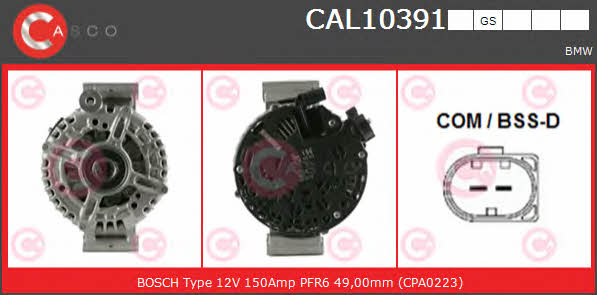 Casco CAL10391GS Alternator CAL10391GS: Buy near me in Poland at 2407.PL - Good price!