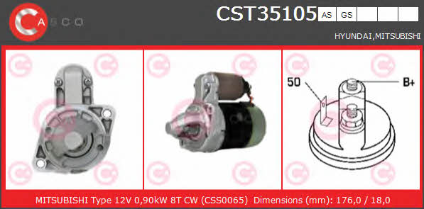 Casco CST35105AS Стартер CST35105AS: Отличная цена - Купить в Польше на 2407.PL!