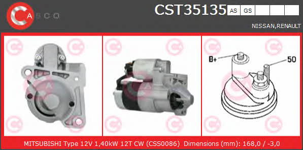 Casco CST35135GS Стартер CST35135GS: Отличная цена - Купить в Польше на 2407.PL!