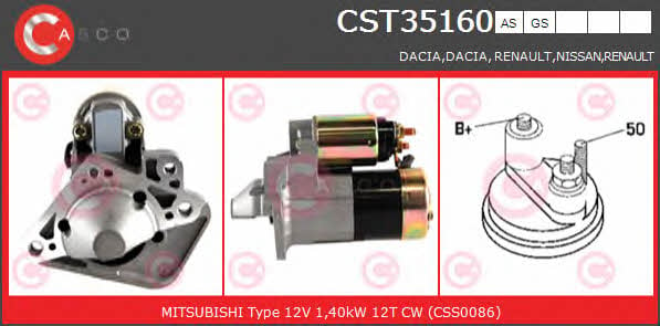 Casco CST35160AS Стартер CST35160AS: Приваблива ціна - Купити у Польщі на 2407.PL!