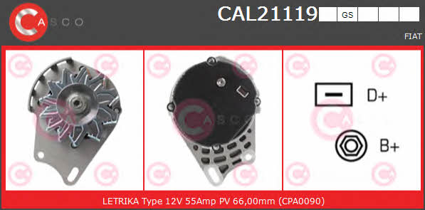 Casco CAL21119GS Alternator CAL21119GS: Dobra cena w Polsce na 2407.PL - Kup Teraz!