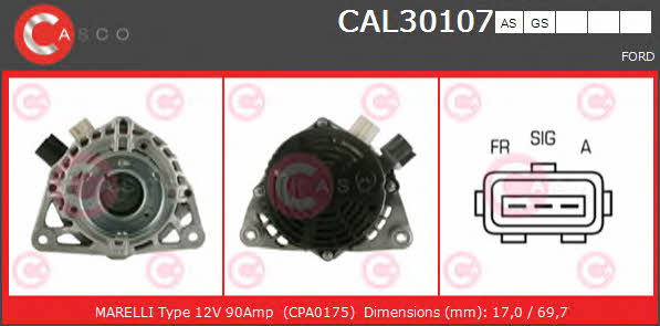 Casco CAL30107AS Alternator CAL30107AS: Buy near me in Poland at 2407.PL - Good price!