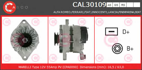Casco CAL30109AS Alternator CAL30109AS: Buy near me at 2407.PL in Poland at an Affordable price!