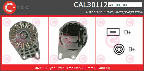 Casco CAL30112AS Alternator CAL30112AS: Buy near me in Poland at 2407.PL - Good price!