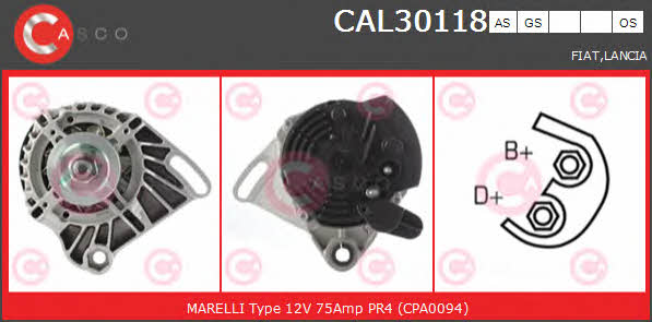 Casco CAL30118AS Alternator CAL30118AS: Buy near me in Poland at 2407.PL - Good price!