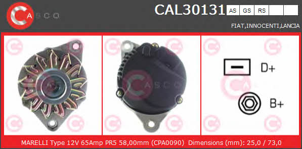 Casco CAL30131AS Alternator CAL30131AS: Buy near me at 2407.PL in Poland at an Affordable price!