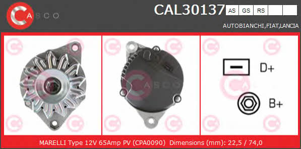 Casco CAL30137AS Alternator CAL30137AS: Buy near me at 2407.PL in Poland at an Affordable price!