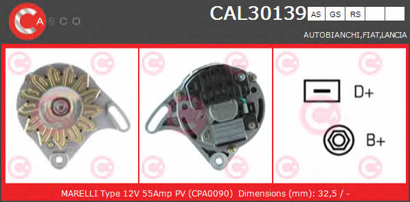 Casco CAL30139GS Alternator CAL30139GS: Buy near me at 2407.PL in Poland at an Affordable price!