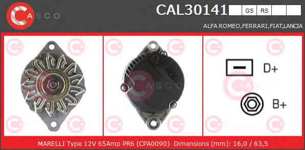 Casco CAL30141RS Alternator CAL30141RS: Buy near me in Poland at 2407.PL - Good price!