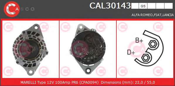 Casco CAL30143GS Alternator CAL30143GS: Buy near me in Poland at 2407.PL - Good price!
